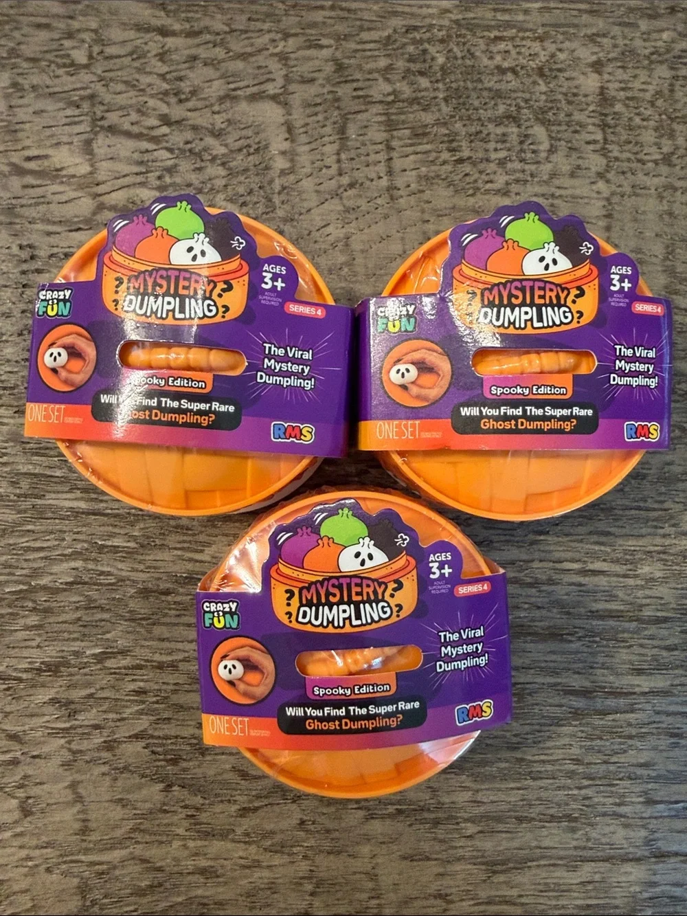 RMS Crazy Fun Mini Mystery Dumpling Spooky Ghost Bao Bun Set Bundle Lot 3 Squish